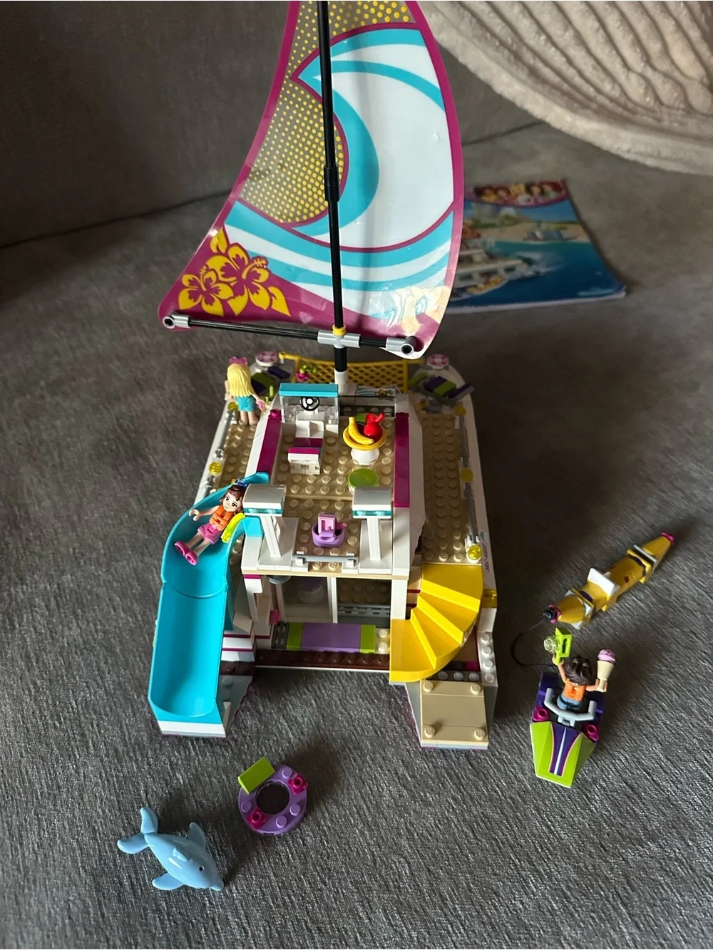 LEGO Friends 41317 Sunshine Catamaran Sailboat Retired Playset with Figures
